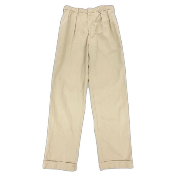 VINTAGE Polo Ralph Lauren 90s Tailored Pleated Cuffed Chino Pant 34 Old Money